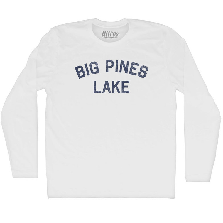 Big Pines Lake Adult Cotton Long Sleeve T-shirt - White