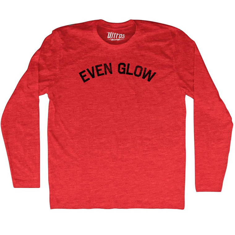 Even Glow Adult Tri-Blend Long Sleeve T-shirt - Athletic Red
