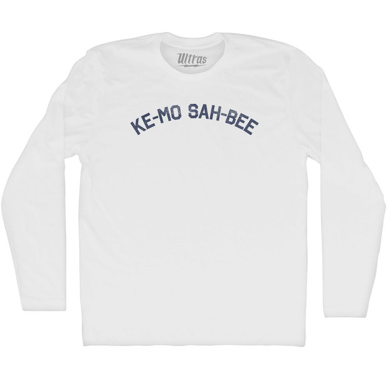 Ke-mo Sah-bee Adult Cotton Long Sleeve T-shirt - White