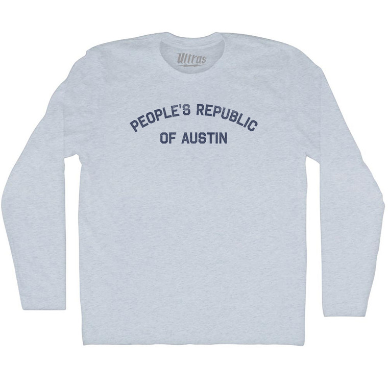 People's Republic Of Austin Adult Tri-Blend Long Sleeve T-shirt - Athletic White People's Republic Of Austin Adult Tri-Blend Long Sleeve T-shirt - Athletic White