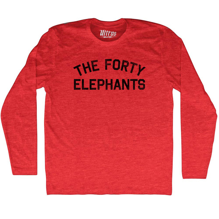 The Forty Elephants Adult Tri-Blend Long Sleeve T-shirt - Athletic Red