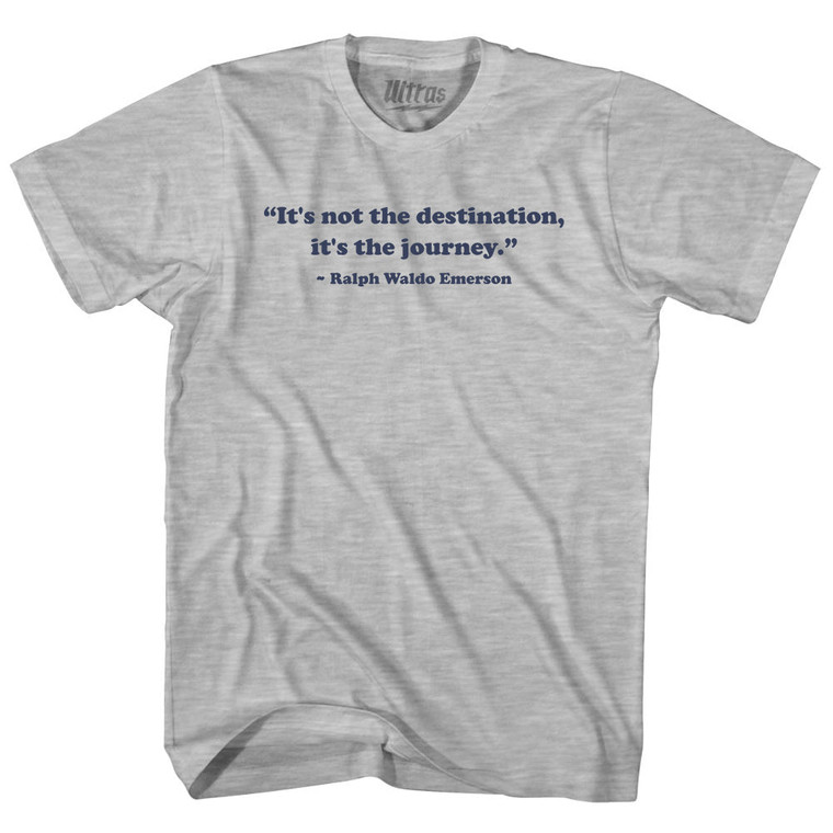It's Not The Destination, It's The Journey, Ralph Waldo Emerson Womens Cotton Junior Cut T-Shirt - Grey Heather