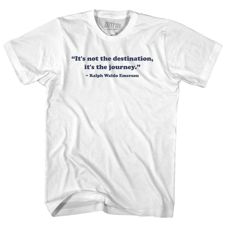 It's Not The Destination, It's The Journey, Ralph Waldo Emerson Youth Cotton T-shirt - White