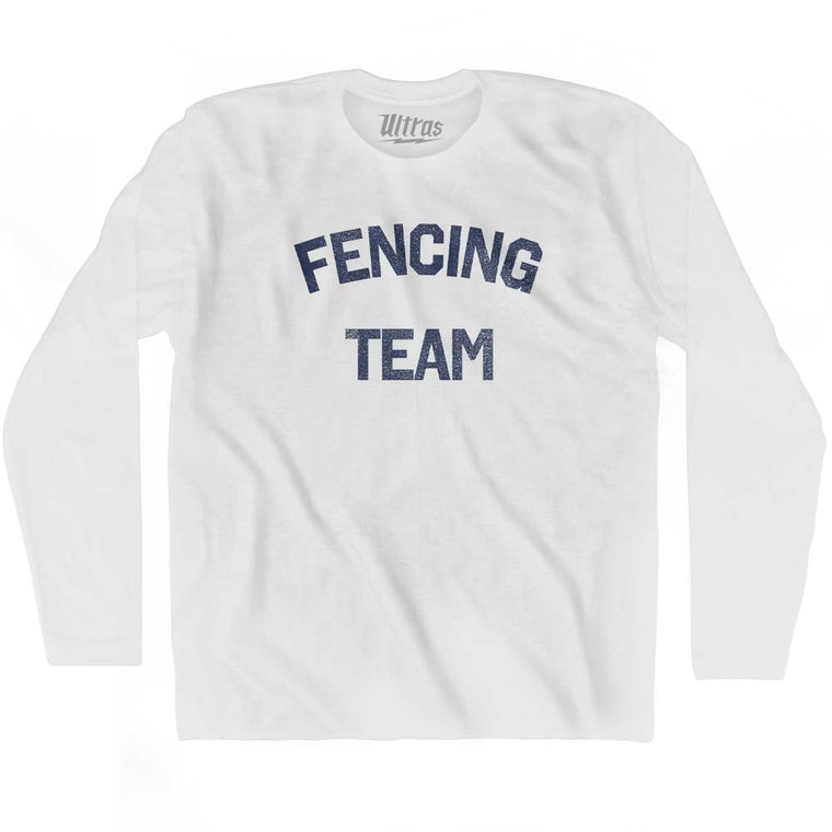 Fencing Team Adult Cotton Long Sleeve T-shirt - White