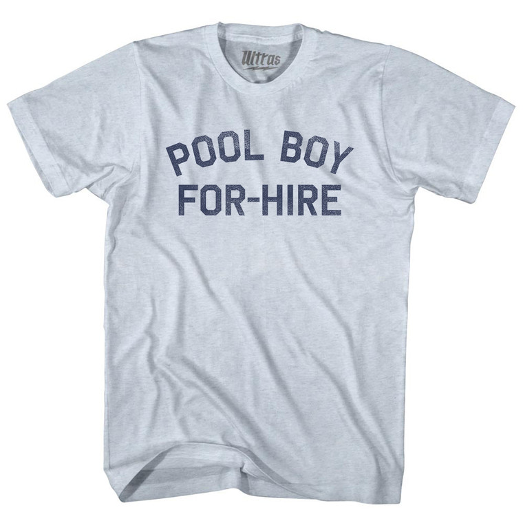 Pool Boy For-Hire Adult Tri-Blend T-shirt - Athletic White