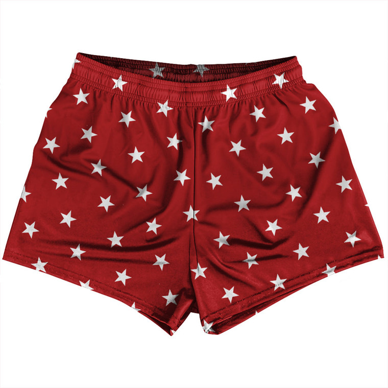 Stars Womens & Girls Sport Shorts End Made In USA - Dark Red