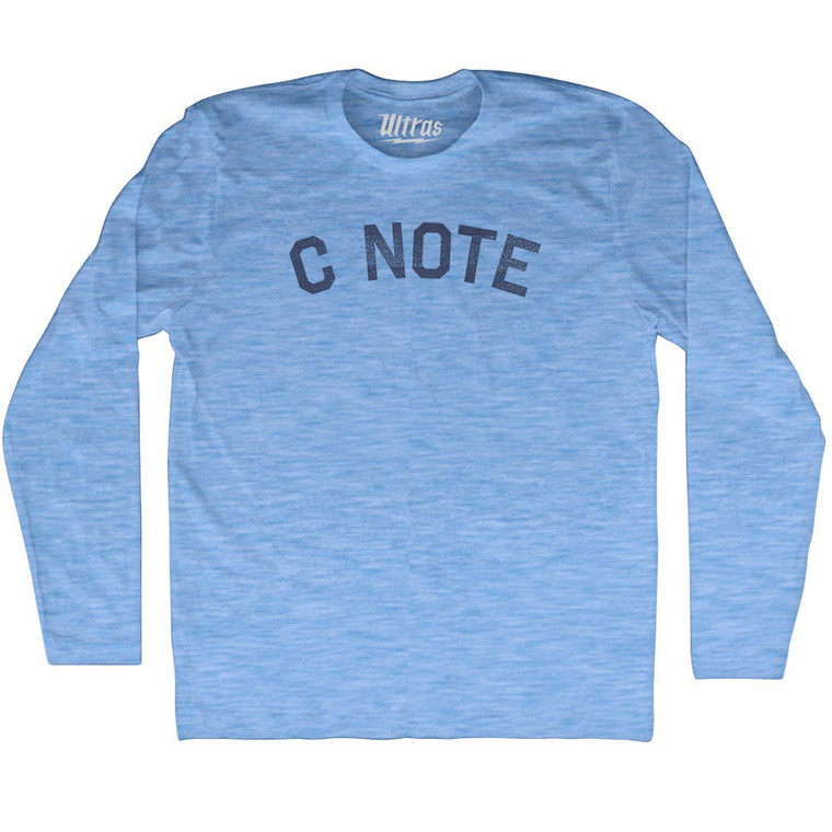 C Note Adult Tri-Blend Long Sleeve T-shirt - Athletic Blue