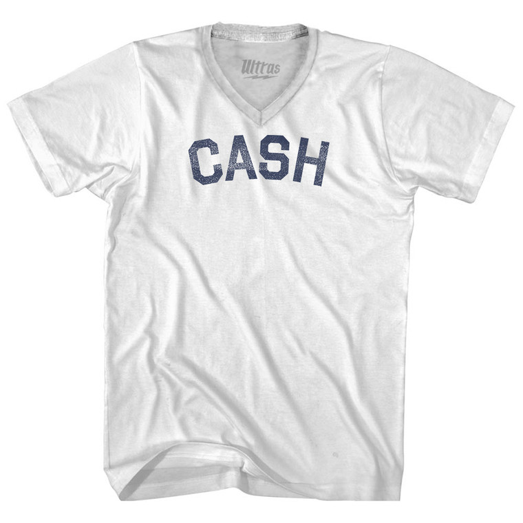 Cash Adult Tri-Blend V-neck T-shirt - White