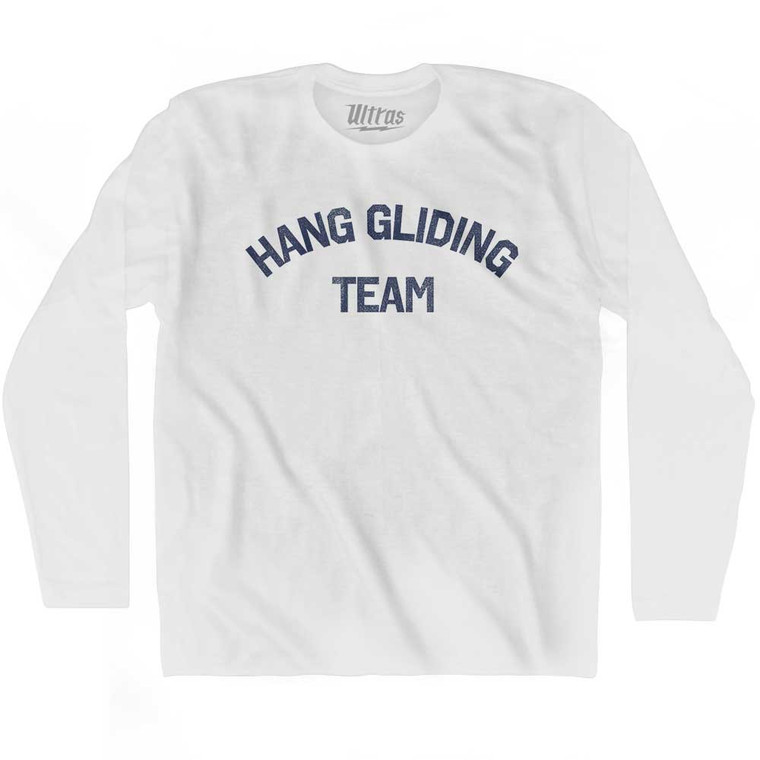 Hang Gliding Team Adult Cotton Long Sleeve T-shirt - White