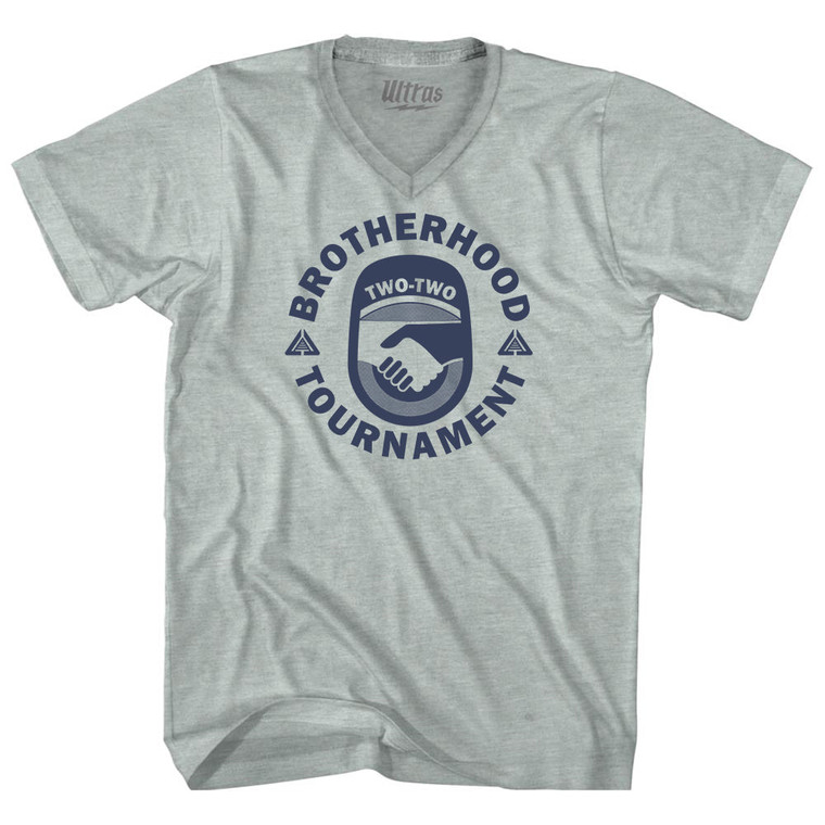 Brotherhood Tournament Adult Tri-Blend V-neck T-shirt - Athletic Cool Grey