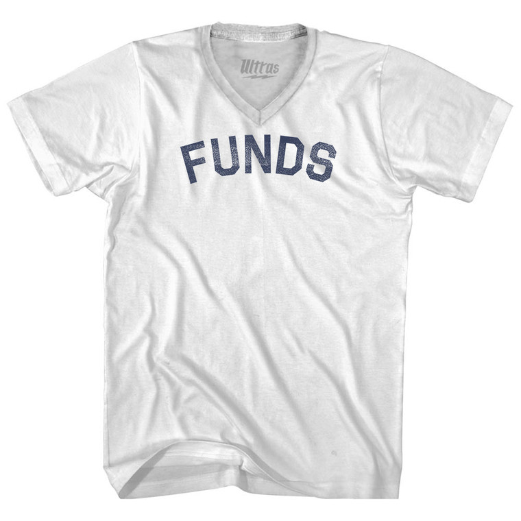 Funds Adult Tri-Blend V-neck T-shirt - White