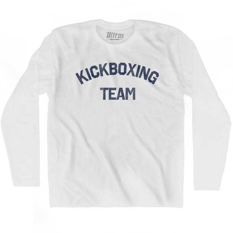 Kickboxing Team Adult Cotton Long Sleeve T-shirt - White