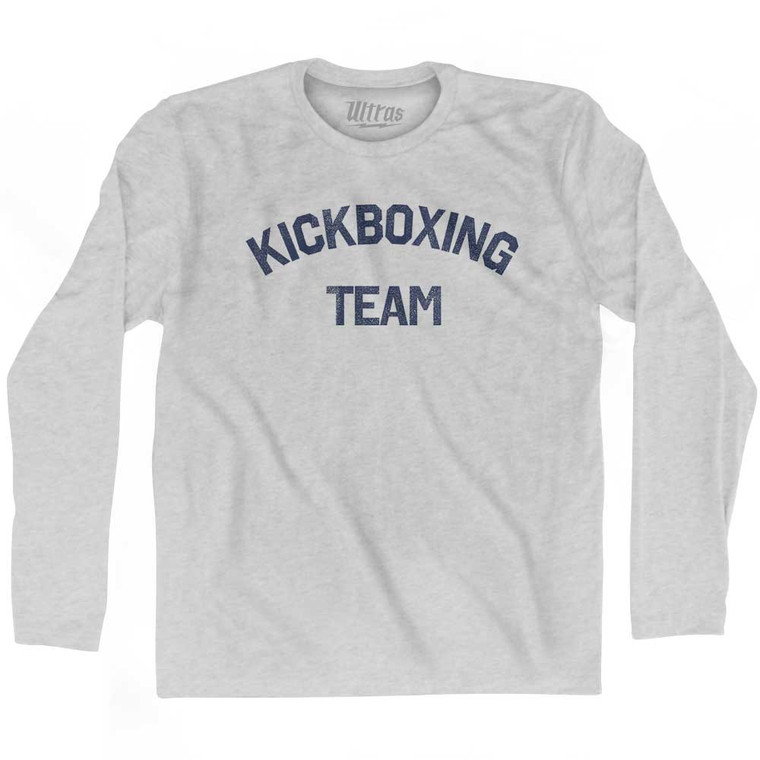 Kickboxing Team Adult Cotton Long Sleeve T-shirt - Grey Heather