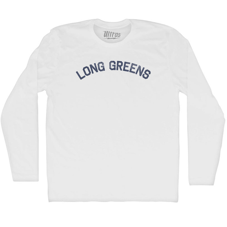 Long Greens Adult Cotton Long Sleeve T-shirt - White