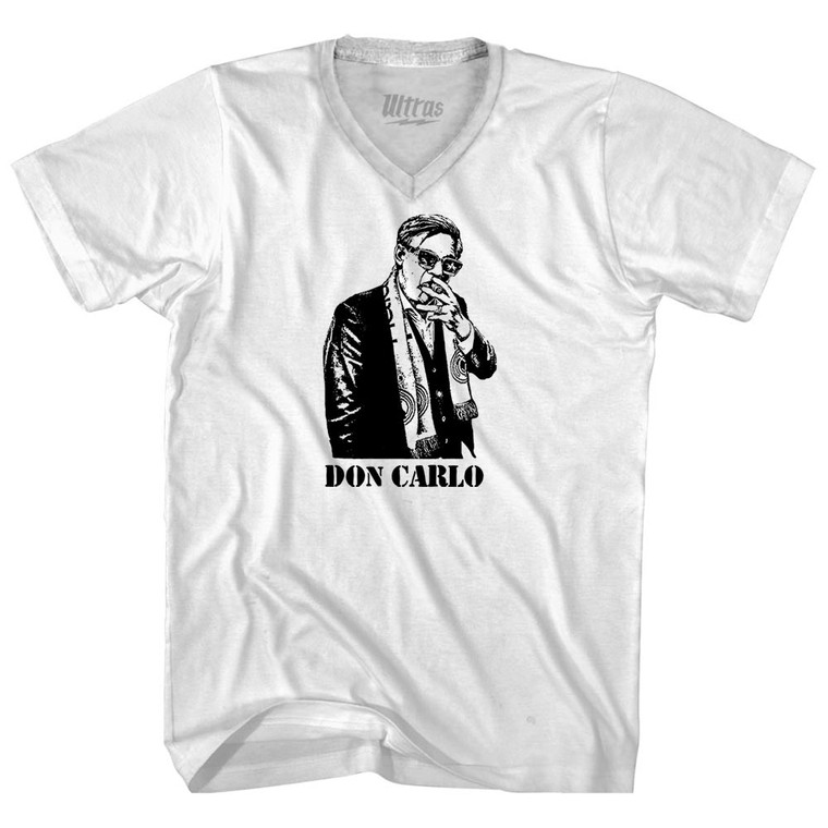 Don Carlo Ancelotti Italian Madrid Football Soccer Manager -Adult Tri-Blend V-neck T-shirt - White