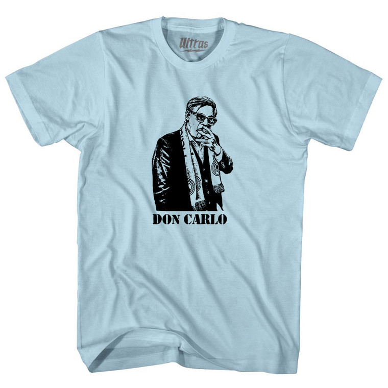 Don Carlo Ancelotti Italian Madrid Football Soccer Manager -Adult Cotton T-shirt - Light Blue