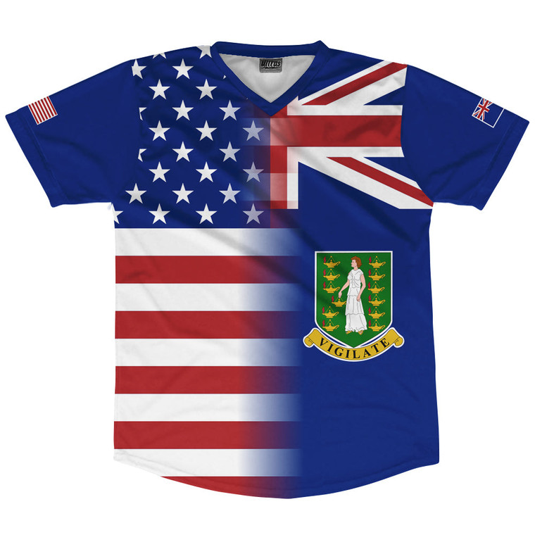 American Flag And British Virgin Islands Flag Combination Soccer Jersey Made In USA
