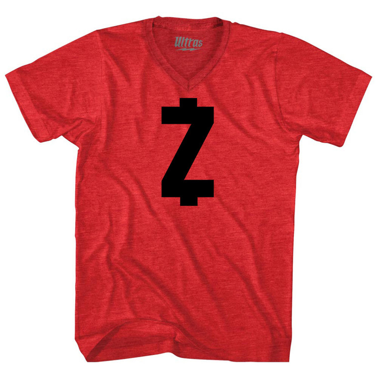 Z Money Adult Tri-Blend V-neck T-shirt - Athletic Red