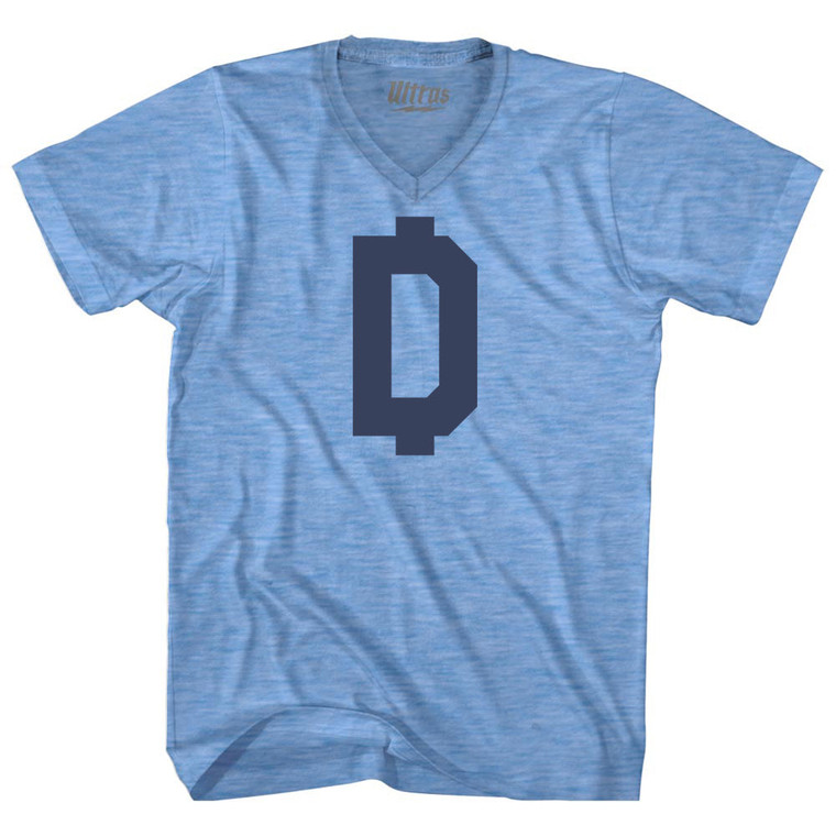 D Money Adult Tri-Blend V-neck T-shirt - Athletic Blue