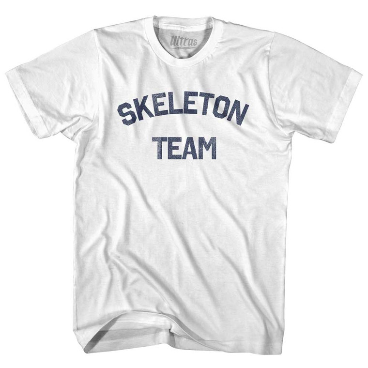 Skeleton Team Adult Cotton T-shirt - White