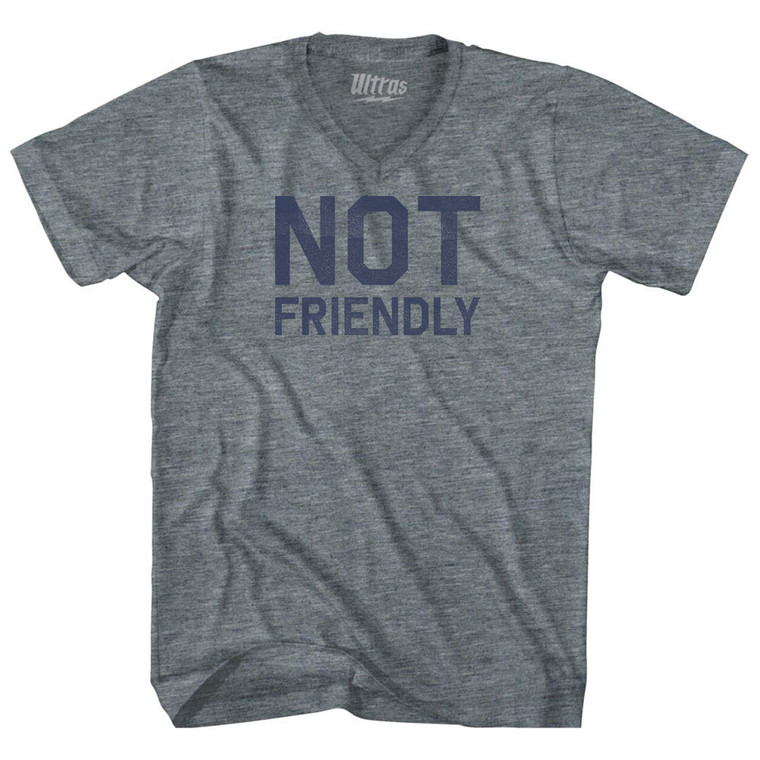 Not Friendly Tri-Blend V-neck Womens Junior Cut T-shirt - Athletic Grey
