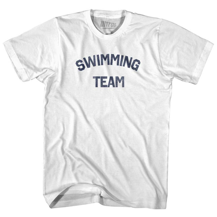 Swimming Team Womens Cotton Junior Cut T-Shirt - White