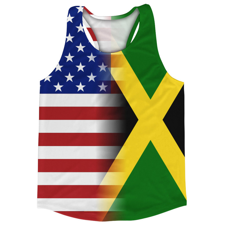 American Flag And Jamaica Flag Combination Running Racerback Singlet Track Tank Top