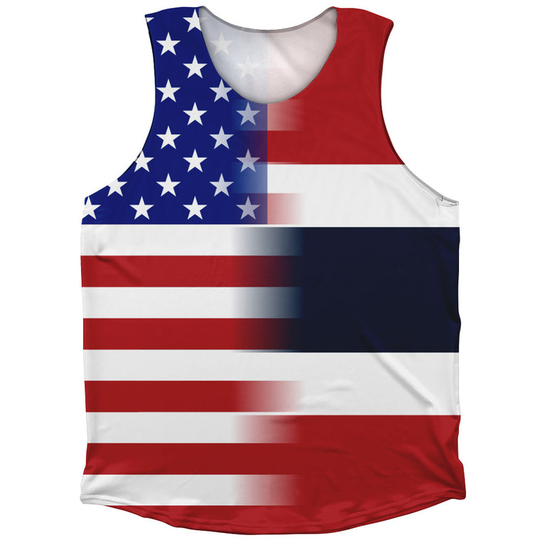 American Flag And Thailand Flag Combination Athletic Tank Top