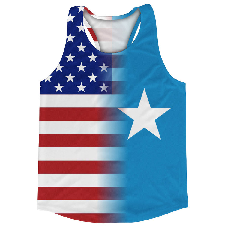 American Flag And Somalia Flag Combination Running Racerback Singlet Track Tank Top