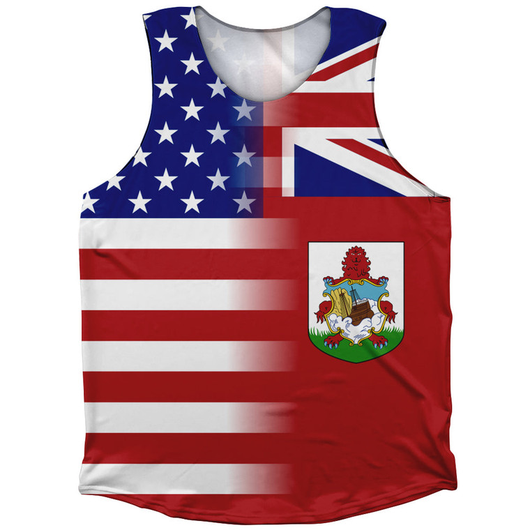 American Flag And Bermuda Flag Combination Athletic Tank Top
