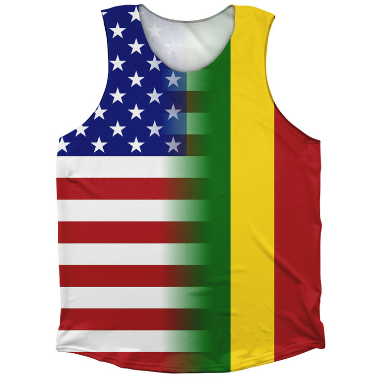 American Flag And Mali Flag Combination Athletic Tank Top