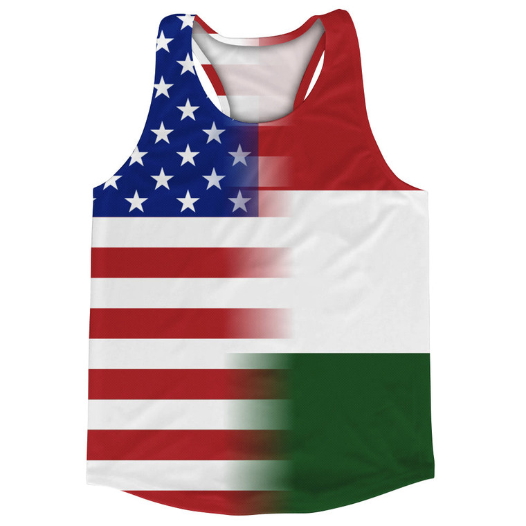 American Flag And Hungary Flag Combination Running Racerback Singlet Track Tank Top