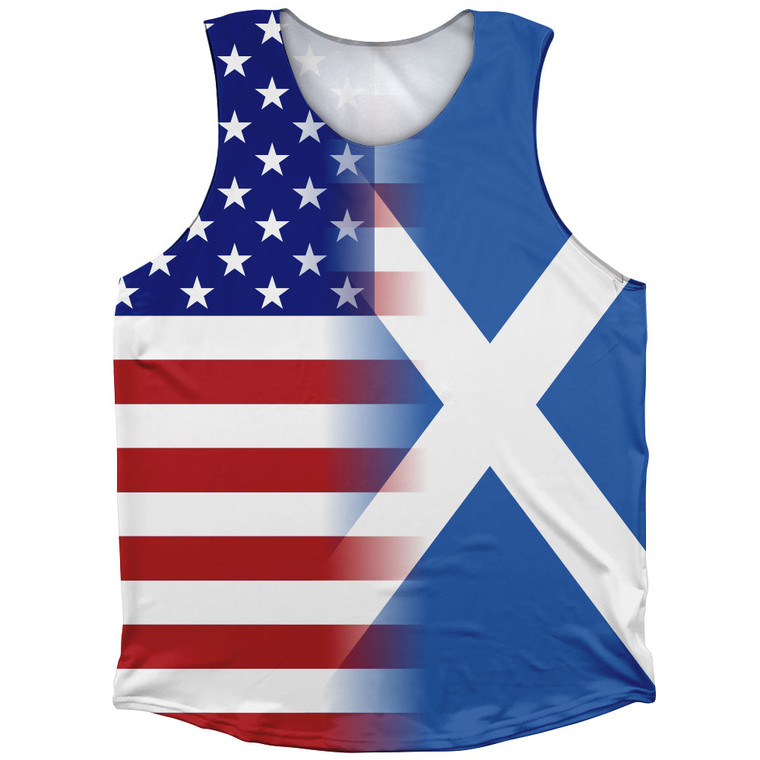 American Flag And Scotland Flag Combination Athletic Tank Top