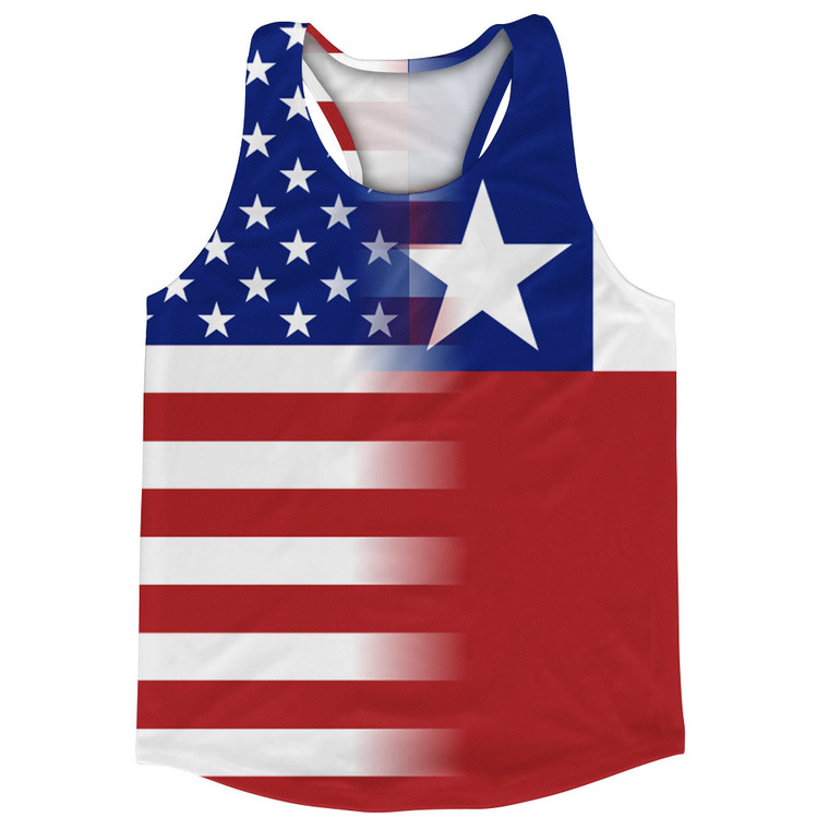 American Flag And Chile Flag Combination Running Racerback Singlet Track Tank Top