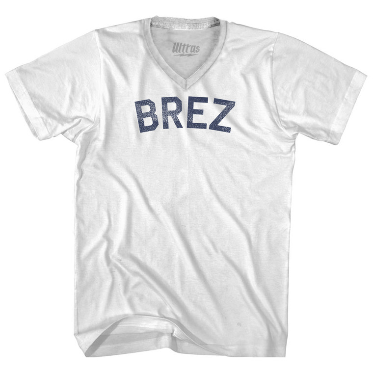 Brez Adult Tri-Blend V-neck T-shirt - White