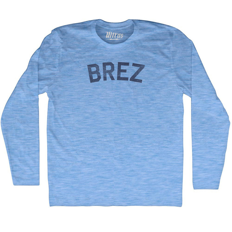 Brez Adult Tri-Blend Long Sleeve T-shirt - Athletic Blue