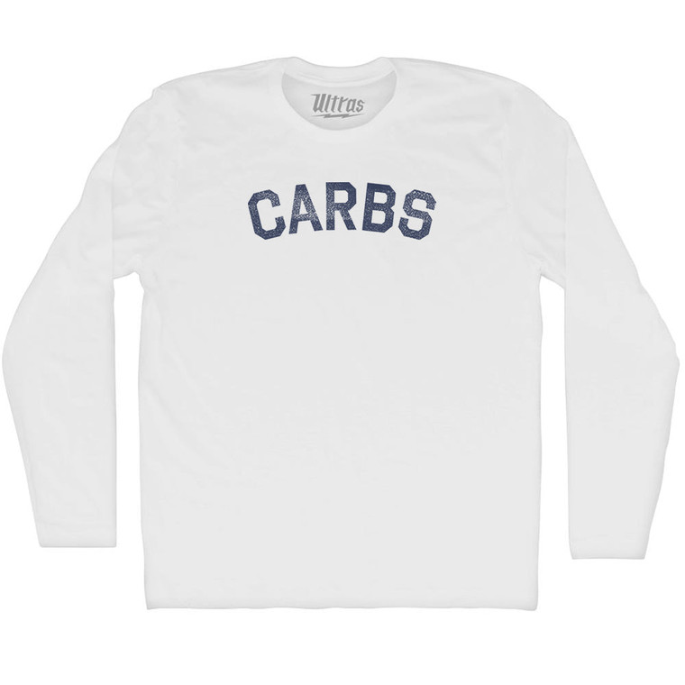 Carbs Adult Cotton Long Sleeve T-shirt - White