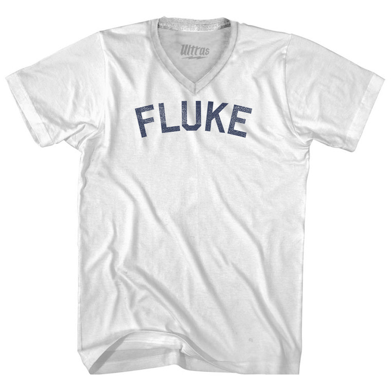 Fluke Adult Tri-Blend V-neck T-shirt - White