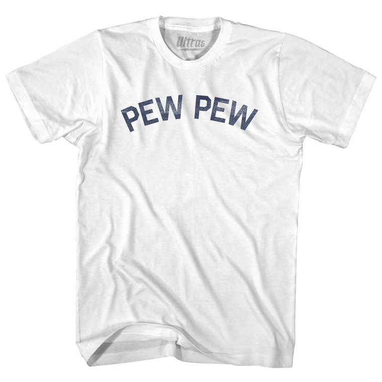Pew Pew Womens Cotton Junior Cut T-Shirt - White