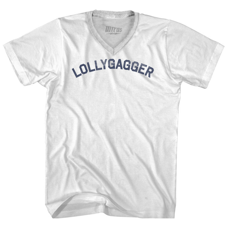 Lollygagger Adult Tri-Blend V-neck T-shirt - White