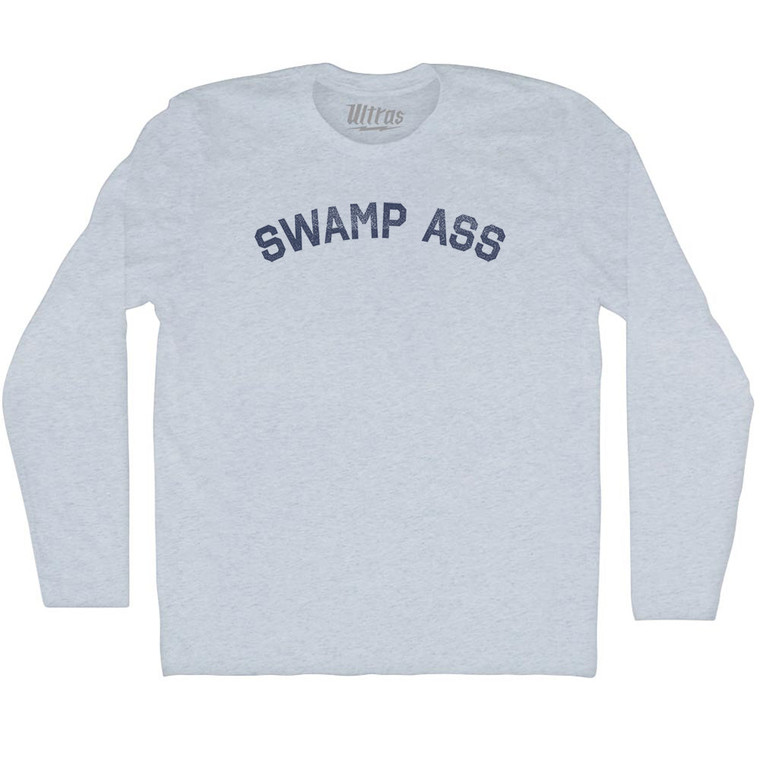 Swamp Ass Adult Tri-Blend Long Sleeve T-shirt - Athletic White