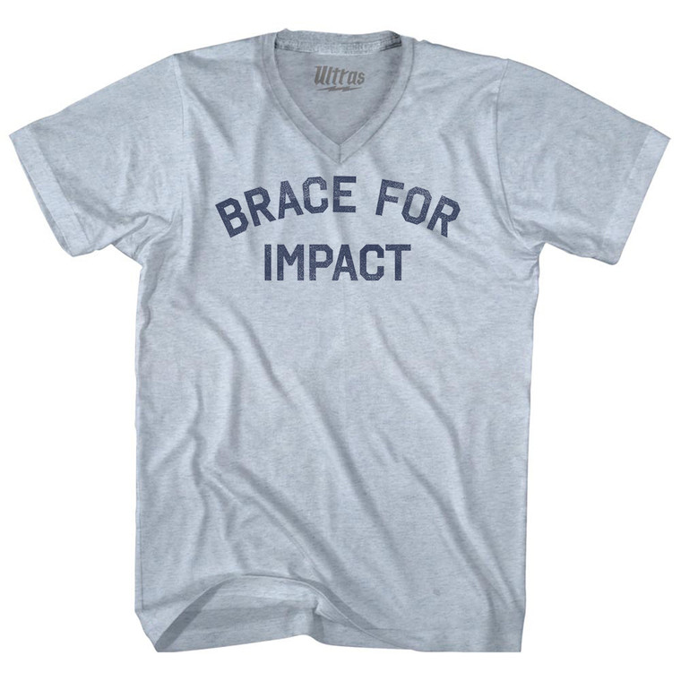 Brace For Impact Adult Tri-Blend V-neck T-shirt - Athletic White