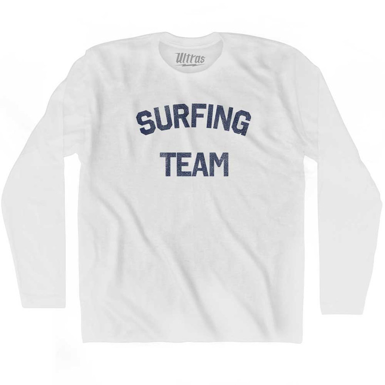 Surfing Team Adult Cotton Long Sleeve T-shirt - White