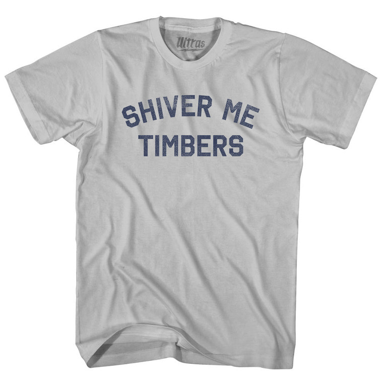 Shiver Me Timbers Adult Cotton T-shirt - Cool Grey
