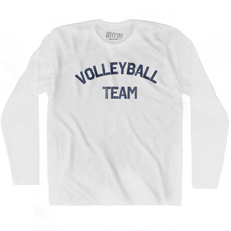 Volleyball Team Adult Cotton Long Sleeve T-shirt - White