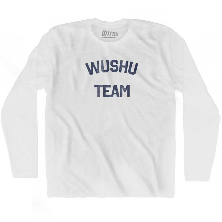 Wushu Team Adult Cotton Long Sleeve T-shirt - White