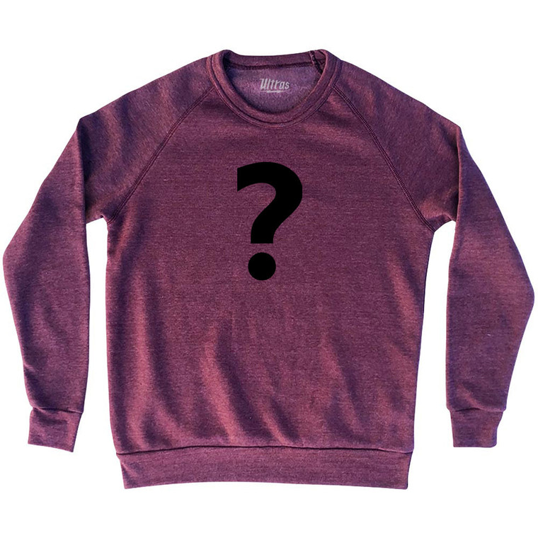 Question Mark Adult Tri-Blend Sweatshirt - Cranberry