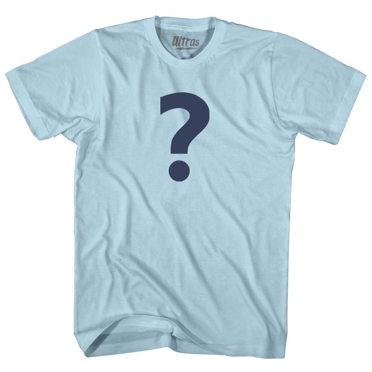 Question Mark Adult Cotton T-shirt - Light Blue