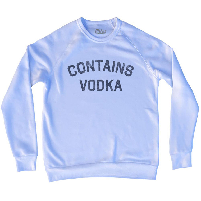 Contains Vodka Adult Tri-Blend Sweatshirt - White