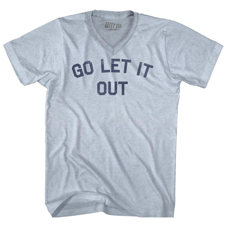 Go Let It Out Adult Tri-Blend V-neck T-shirt - Athletic White